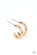 Load image into Gallery viewer, Small-Scale Shimmer - Gold Tiny Hoop Earrings - Demetra's Bling Boutique
