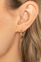 Load image into Gallery viewer, Small-Scale Shimmer - Gold Tiny Hoop Earrings - Demetra's Bling Boutique
