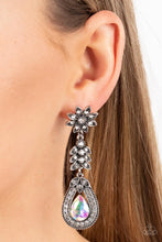 Load image into Gallery viewer, Floral Fantasy - Multi Rhinestone Silver Flower Earrings - Demetra's Bling Boutique
