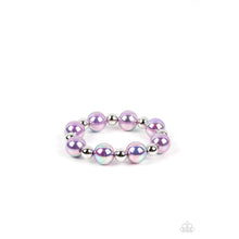 Load image into Gallery viewer, A DREAMSCAPE Come True - Purple Iridescent Pearl Silver Bead Bracelet - Demetra's Bling Boutique
