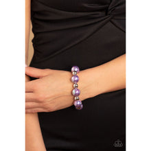 Load image into Gallery viewer, A DREAMSCAPE Come True - Purple Iridescent Pearl Silver Bead Bracelet - Demetra's Bling Boutique
