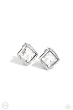 Load image into Gallery viewer, Paparazzi Sparkle Squared - White Earrings
