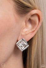 Load image into Gallery viewer, Paparazzi Sparkle Squared - White Earrings
