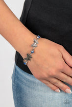 Load image into Gallery viewer, Has a WING to It - Blue Rhinestone Silver Butterfly Bracelet - Demetra's Bling Boutique
