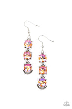 Load image into Gallery viewer, Determined to Dazzle - Orange Iridescent Rhinestone Silver Earrings - Demetra's Bling Boutique
