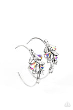 Load image into Gallery viewer, Arctic Attitude - Multi Iridescent and White Rhinestone Silver Hoop Earrings - Demetra's Bling Boutique
