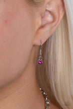 Load image into Gallery viewer, Rainbow Resplendence - Pink Ombre Oversized Rhinestone Silver Necklace - Demetra's Bling Boutique
