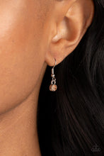 Load image into Gallery viewer, Rainbow Resplendence - Orange Ombre Oversized Rhinestone Silver Necklace - Demetra's Bling Boutique
