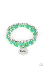 Load image into Gallery viewer, Fashionable Faith - Green Bracelet - Demetra's Bling Boutique

