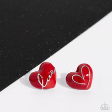 Load image into Gallery viewer, Paparazzi Glimmering Love - Red Earrings
