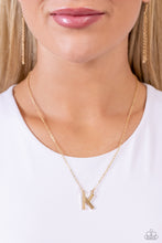 Load image into Gallery viewer, Paparazzi Leave Your Initials - Gold - K Necklace
