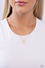 Load image into Gallery viewer, Paparazzi Leave Your Initials - Gold - T Necklace

