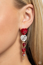 Load image into Gallery viewer, Paparazzi Cascading Casanova - Red Earrings
