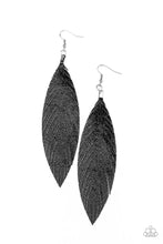 Load image into Gallery viewer, Feather Fantasy - Black Leather Earrings - Demetra's Bling Boutique
