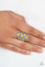 Load image into Gallery viewer, Mayan Motif - Yellow Ring - Demetra's Bling Boutique
