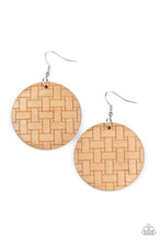 Load image into Gallery viewer, Natural Novelty - Brown Woven Wooden Earrings - Demetra's Bling Boutique

