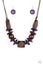 Load image into Gallery viewer, Pacific Paradise - Purple Wooden Necklace - Demetra&#39;s Bling Boutique
