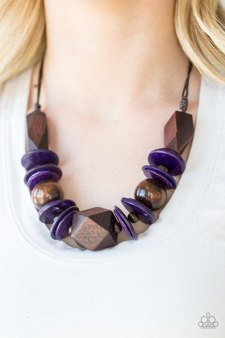 Pacific Paradise - Purple Wooden Necklace - Demetra's Bling Boutique