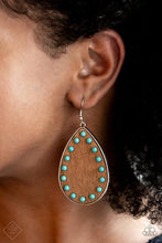 Load image into Gallery viewer, Rustic Refuge - Blue Wooden Teardrop Earrings - Demetra's Bling Boutique
