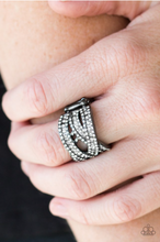 Load image into Gallery viewer, Back On The Glitter Track - Black Ring - Demetra's Bling Boutique
