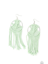 Load image into Gallery viewer, MACRAME, Myself, and I Green Earrings - Demetra's Bling Boutique
