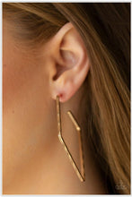 Load image into Gallery viewer, Geo Grunge Gold Hoop Earrings - Demetra's Bling Boutique
