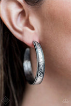 Load image into Gallery viewer, Soul Train Silver Hoop Earring - Demetra's Bling Boutique
